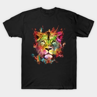 Color Explosion Lion T-Shirt